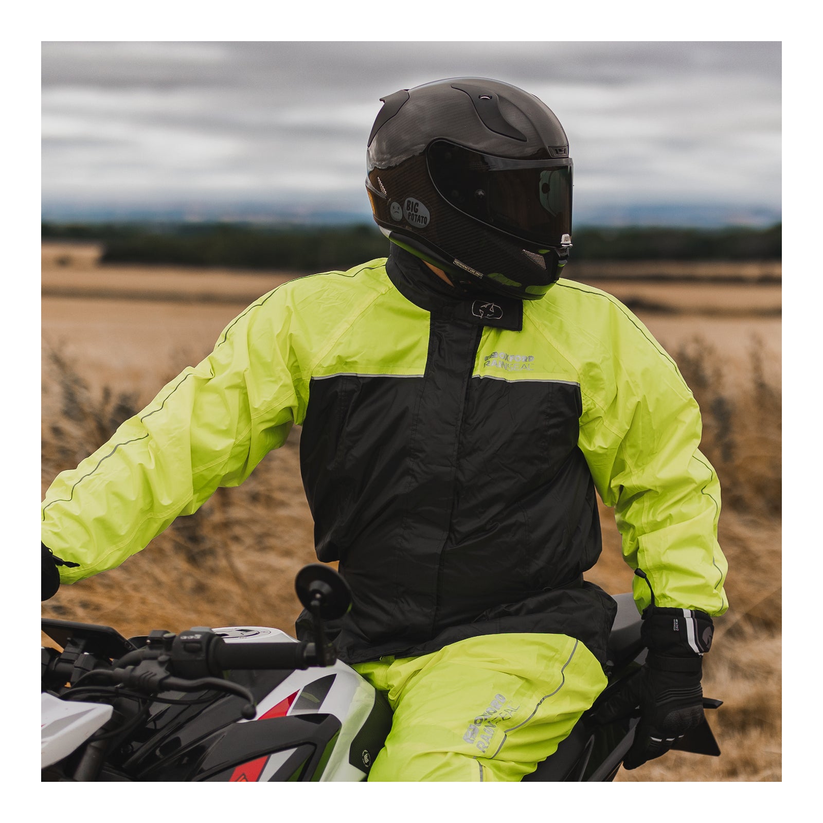 Oxford Rainseal Over Jacket - Black / Fluro