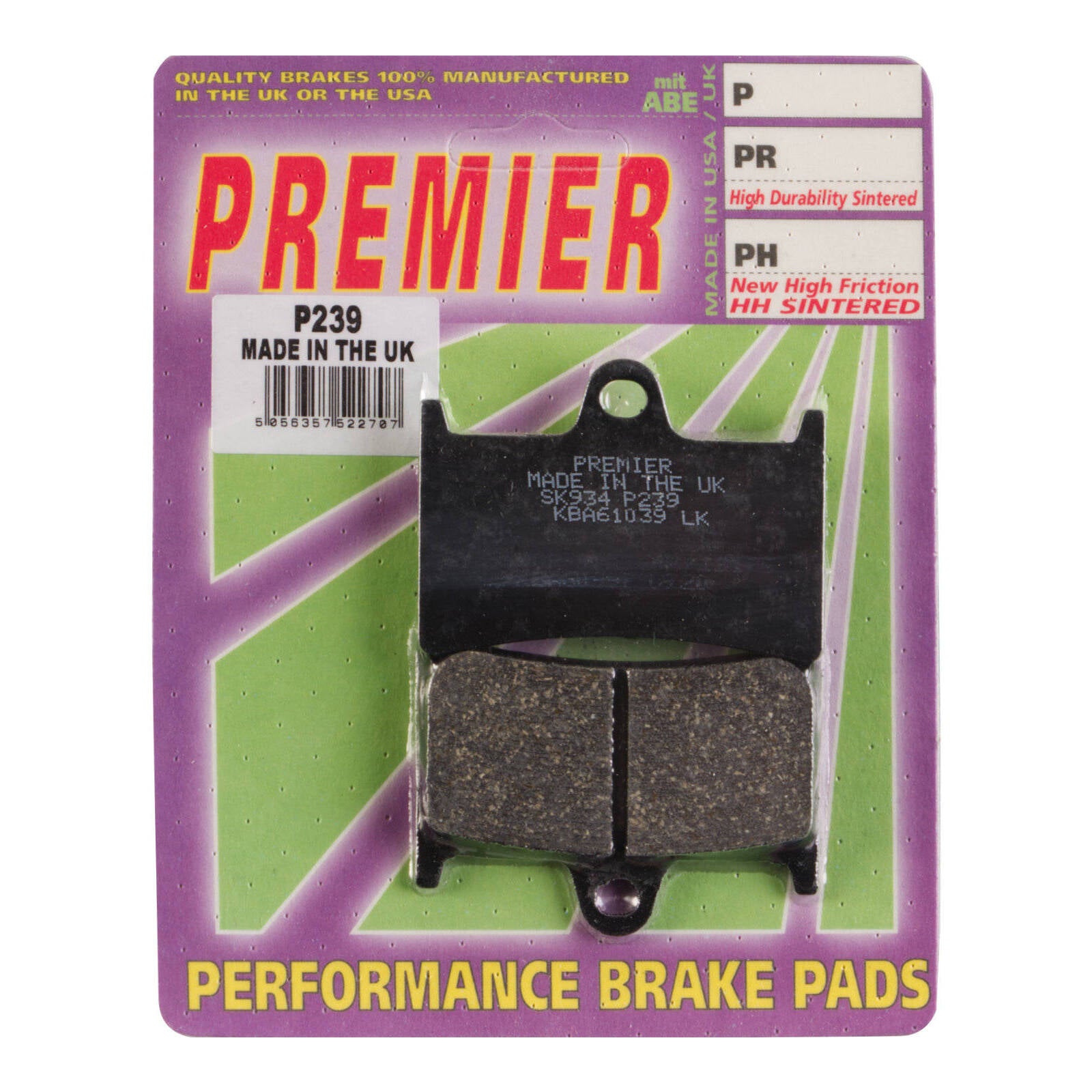 Premier Brake Pads - P Organic Standard PBP239