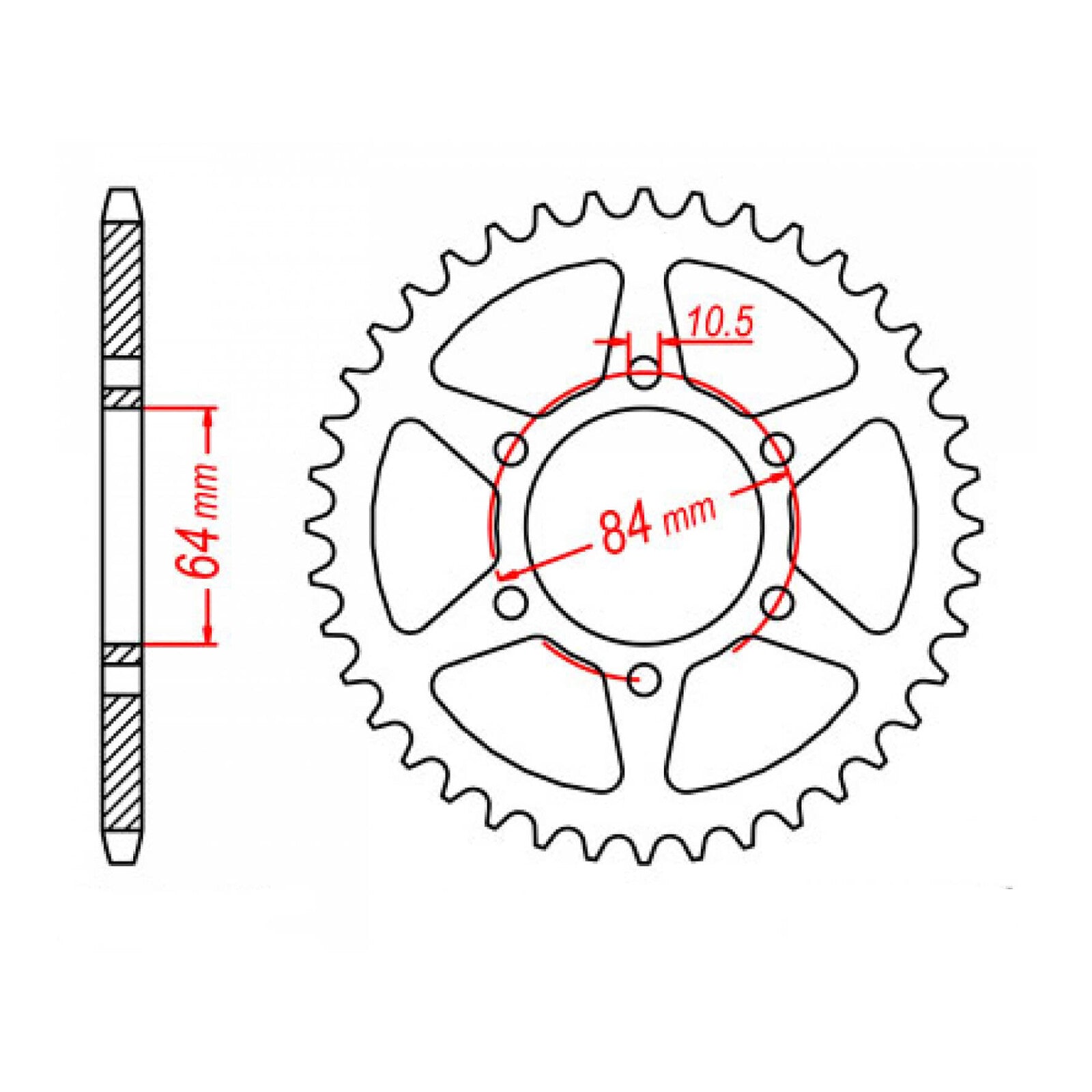 MTX 814 Steel Rear Sprocket #530 (11-440)