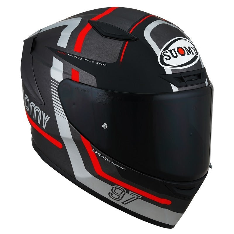Suomy Track-1 Ninety Seven Helmet - Gunmetal/Red