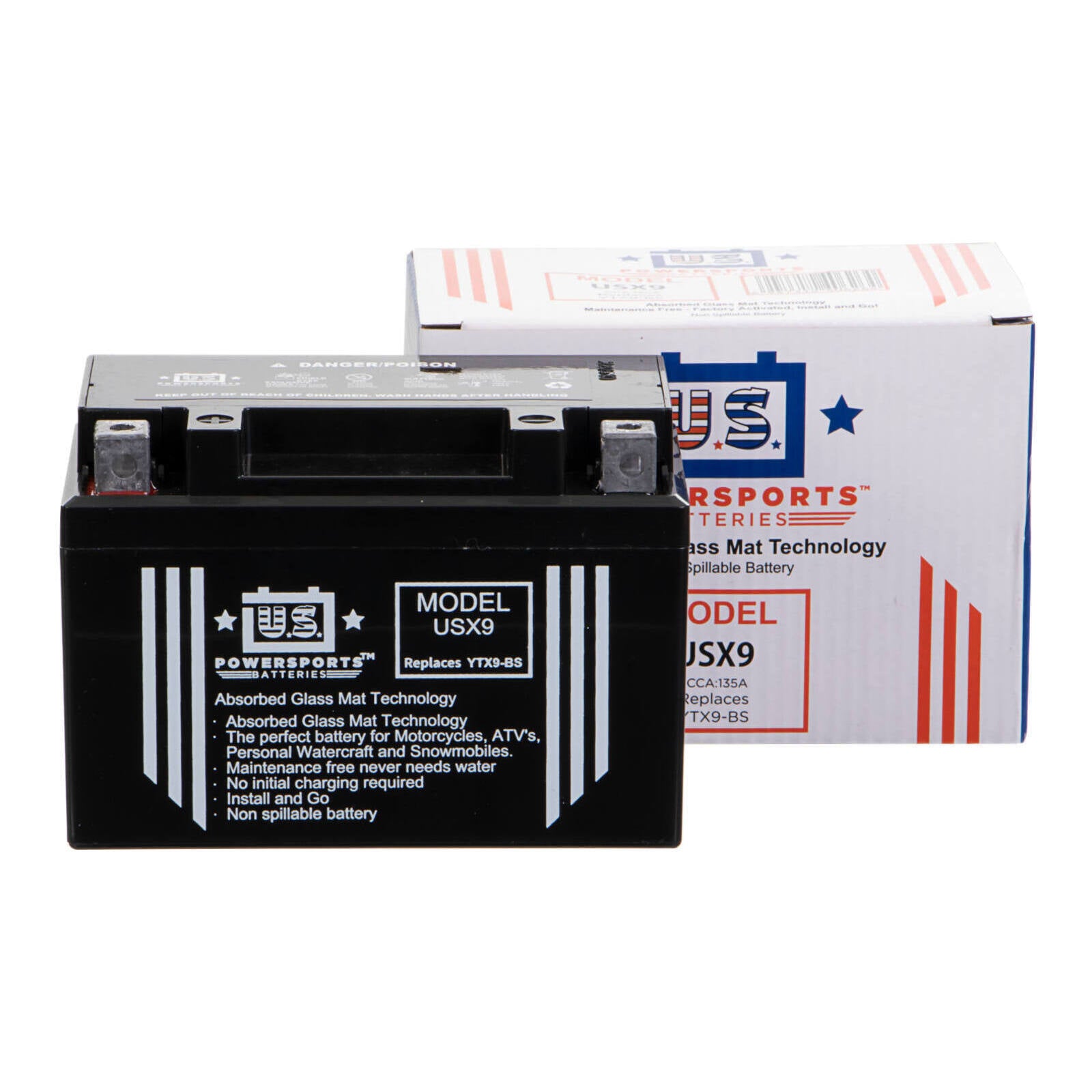 BATTERY USPS AGM USX9 YTX9-BS