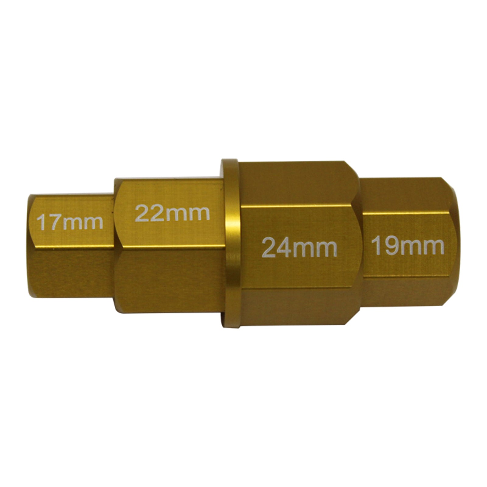WHITES 4 IN 1 HEX AXLE TOOL ALU GOLD -17/19/22/24mm