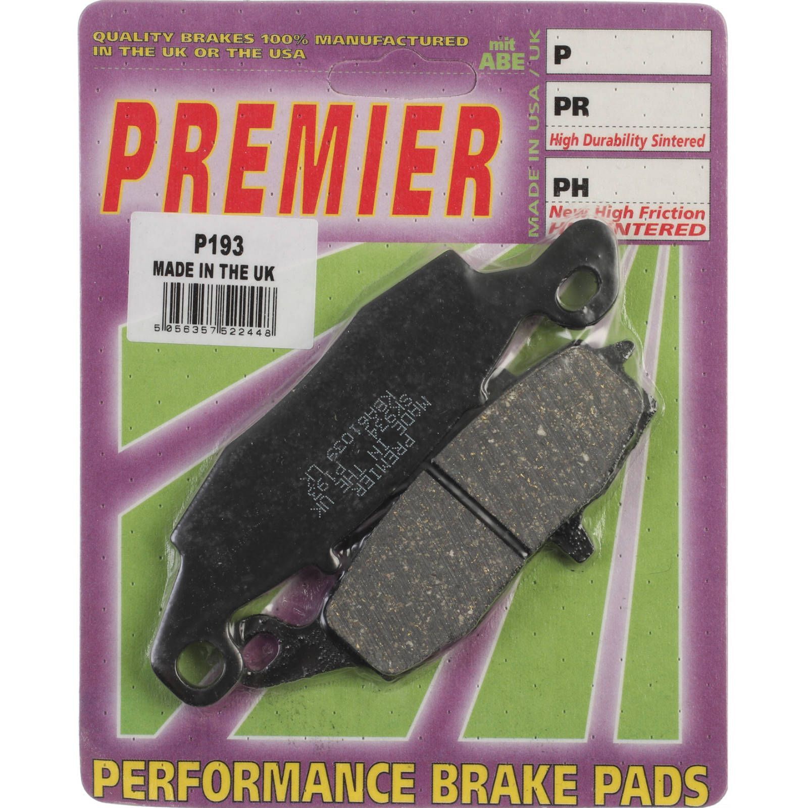 BRAKE PADS FRONT RIGHT PREMIER P194 ER6N VERSYS