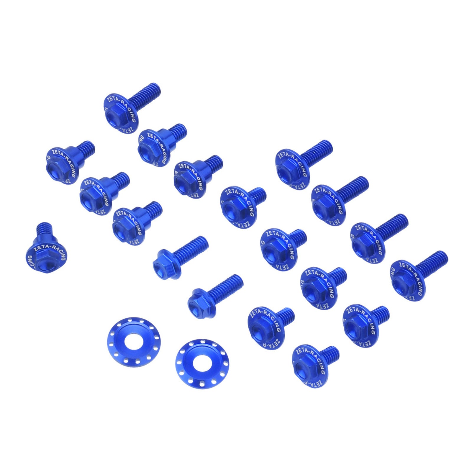 Zeta Aluminium Plastic Bolt Set - Yamaha YZ125 / YZ250 ('22-) 21 Piece - Blue