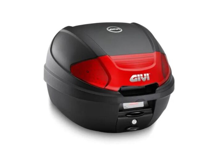GIVI Monolock Topcase 30L Black/Red - Includes Universal Plate