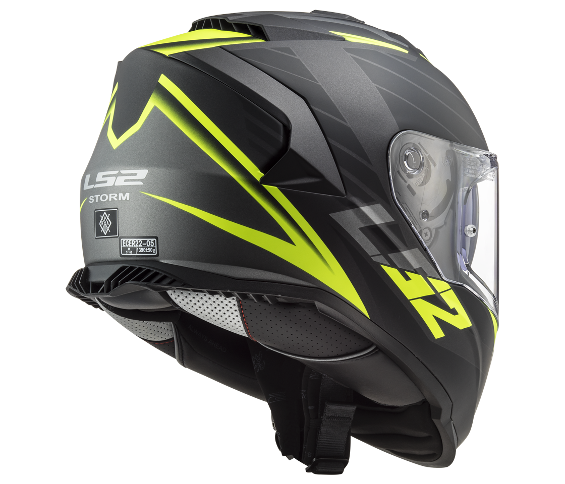 HELMET LS2 FF800 STORM II NERVE H-V BLACK YELLOW