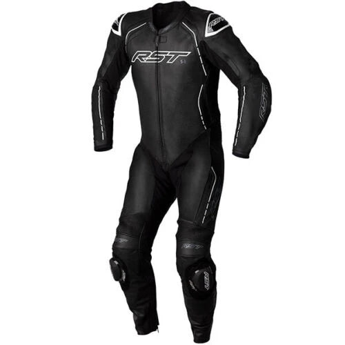 RST S-1 1-Piece Leather Race Suit - Black / White
